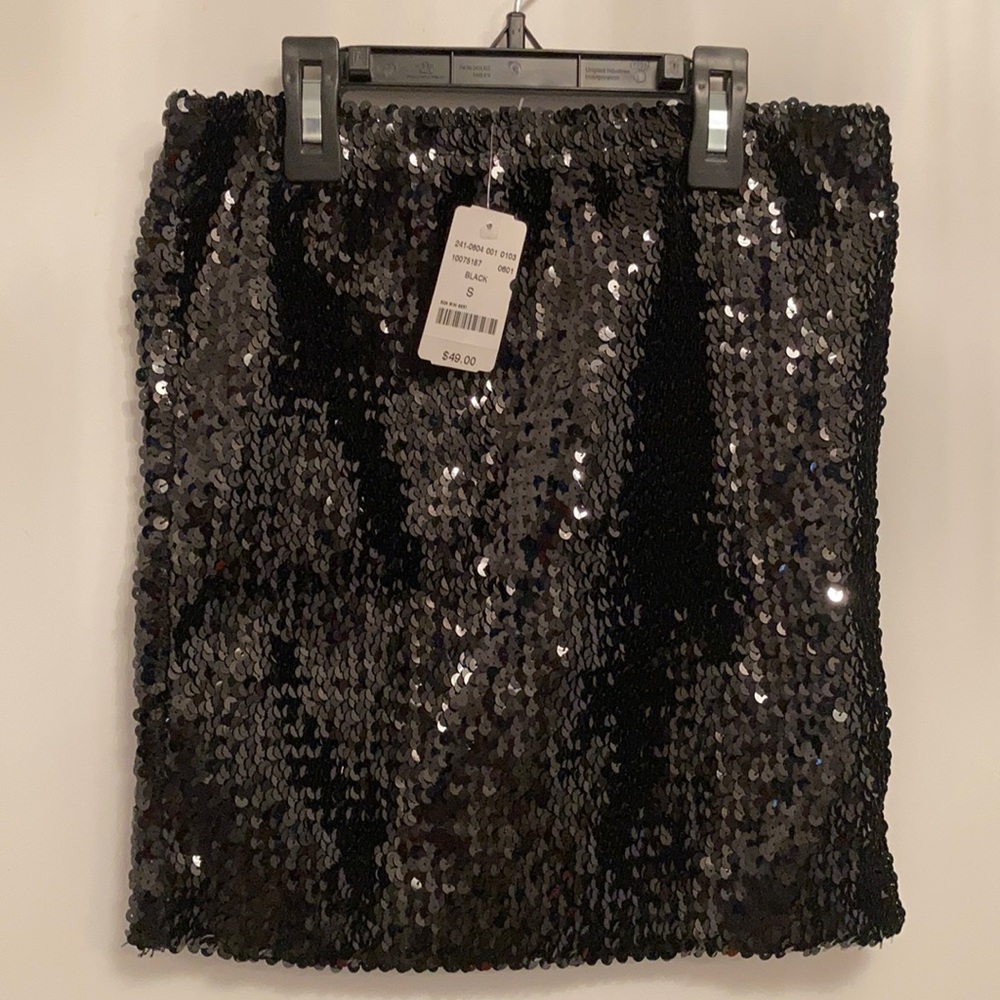 Black Sequins Mini Skirt